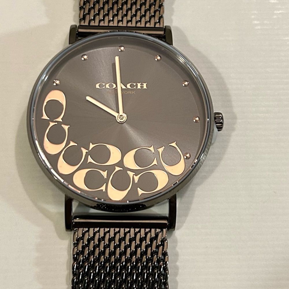 Coach Perry Watch With 36mm Gunmetal Grey Face & Gunmetal Grey MeshBracelet - Picture 8 of 9